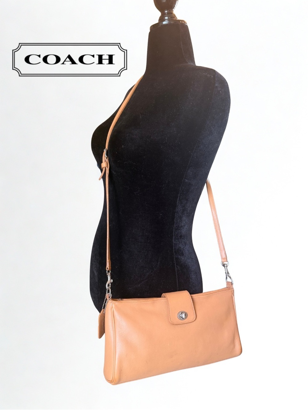 Coach Tan Leather Crossbody Shoulder Bag 9818